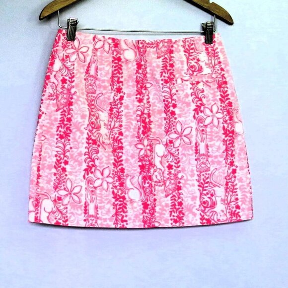 Lilly Pulitzer Vintage Skirt Animals Floral Size 2 - Picture 2 of 4